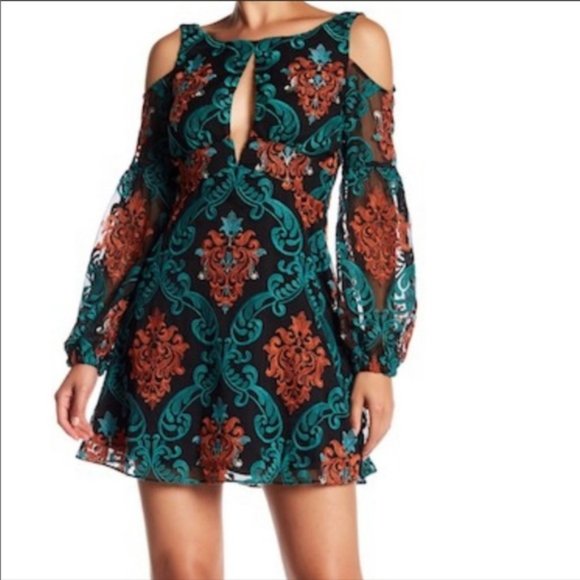 Free People Damask Embroidered Mini Dress - Picture 4 of 8